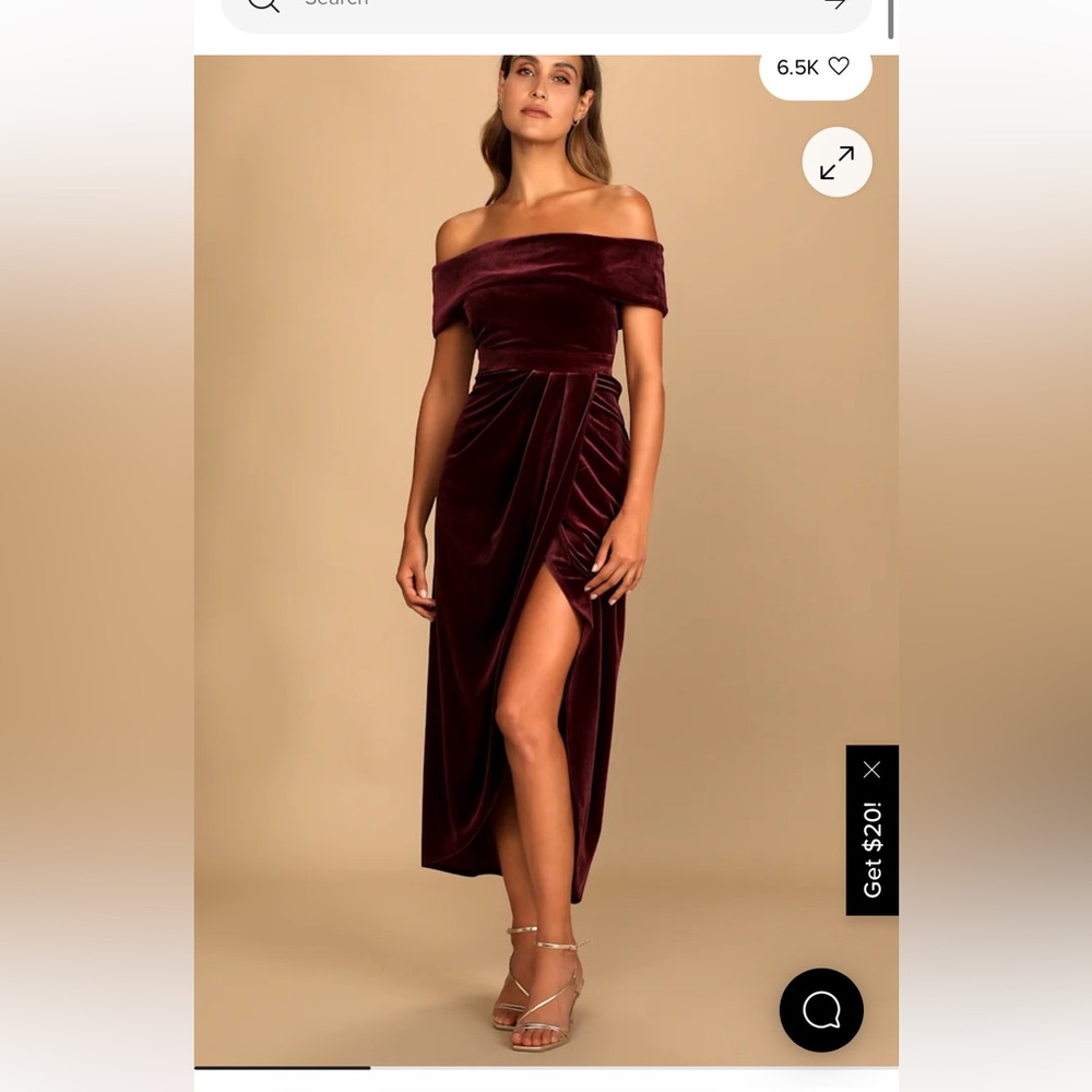 I’m Enchanted Burgundy Velvet Off The Shoulder Maxi Dress